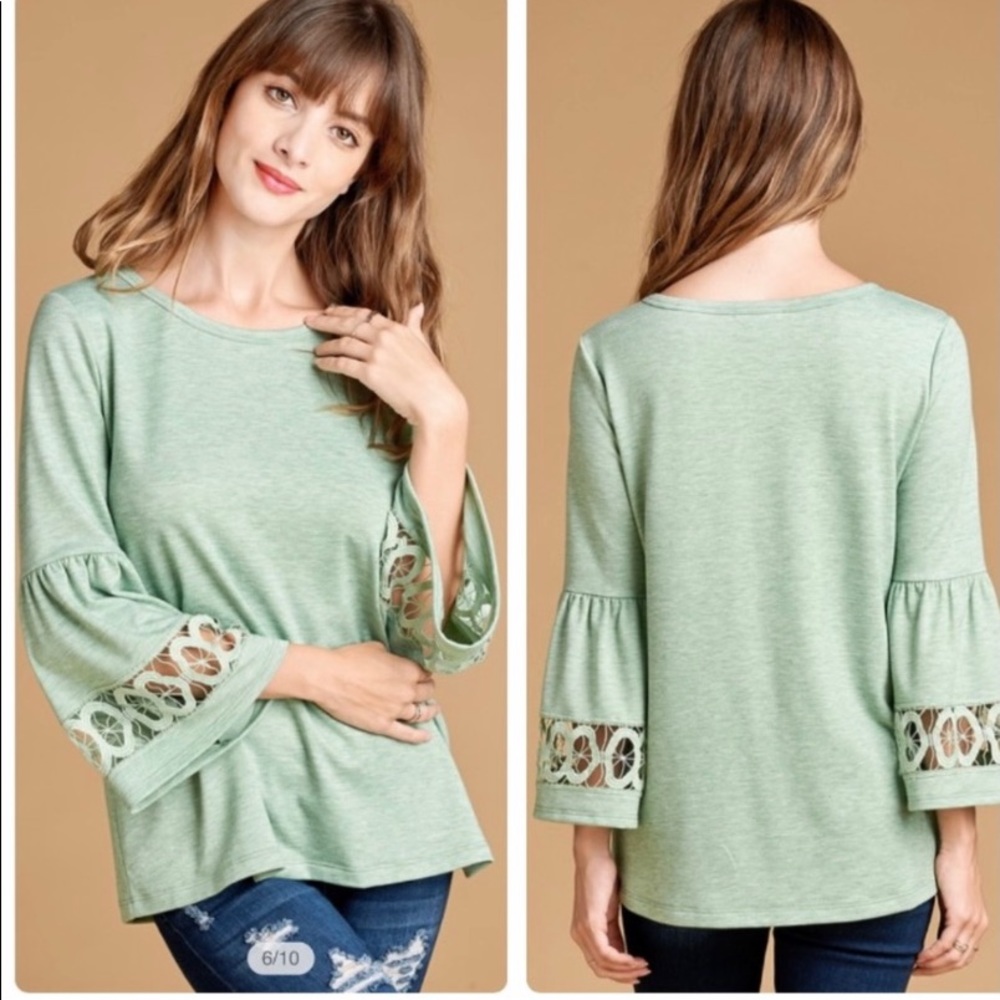 Lovely Mint Green French Terry Top Various Sizes